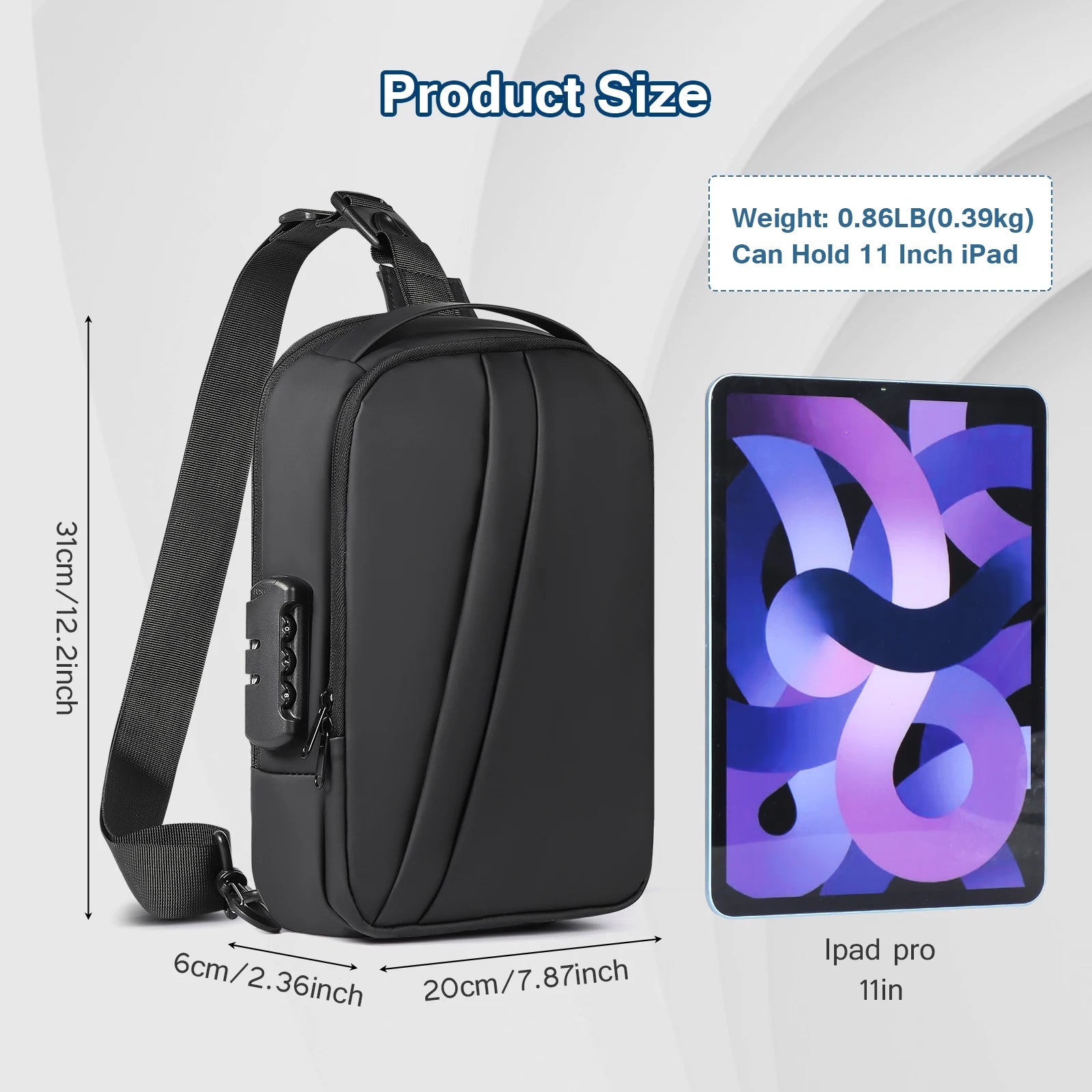 Men's Shoulder Bags Anti-Theft Sling Bag Waterproof Usb Crossbody Oxford Bag Short Travel Messenger Chest Pack For Male